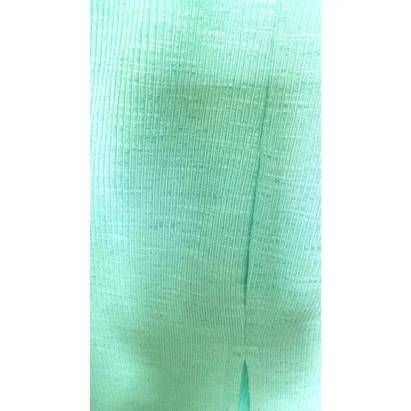 O’Neill Ribbed Tube Top Dress Mint Green Size Medium Beach Dress Side Slit New - Picture 11 of 11